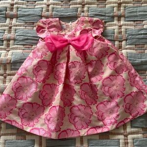 Pink Floral Baby Dress with Bow